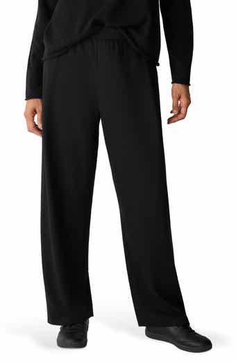 Pleated Straight Leg Ankle Pants