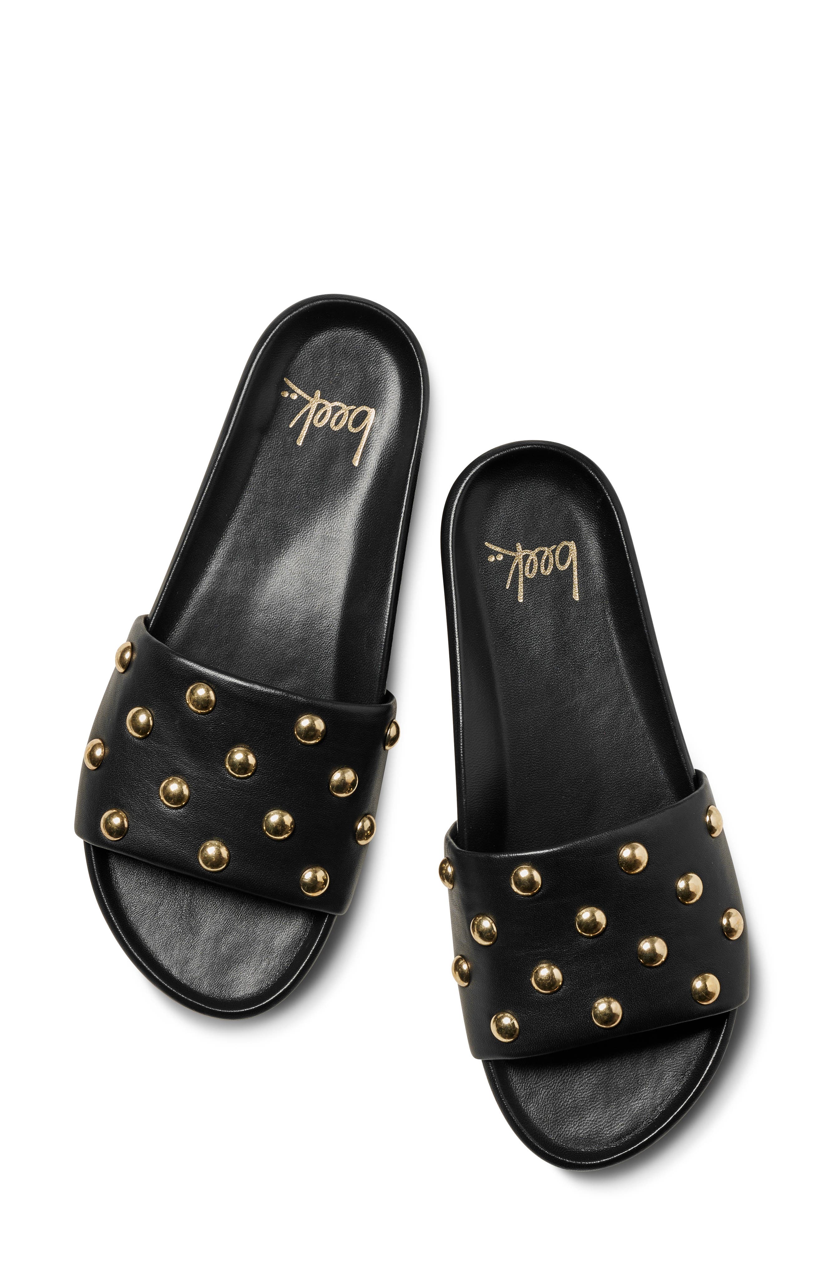 Beek Gallito Stud Slide Sandal, Alternate, color, Black Gold