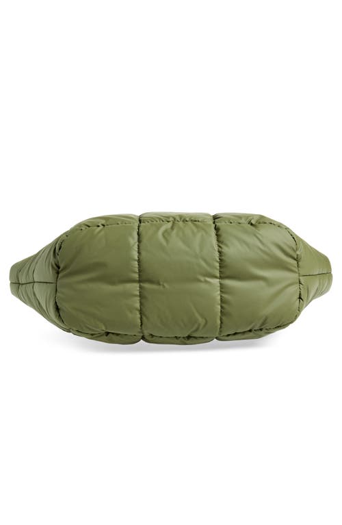 Veecollective Porter Basque Water Resistant Quilted Recycled Nylon Tote In Moss