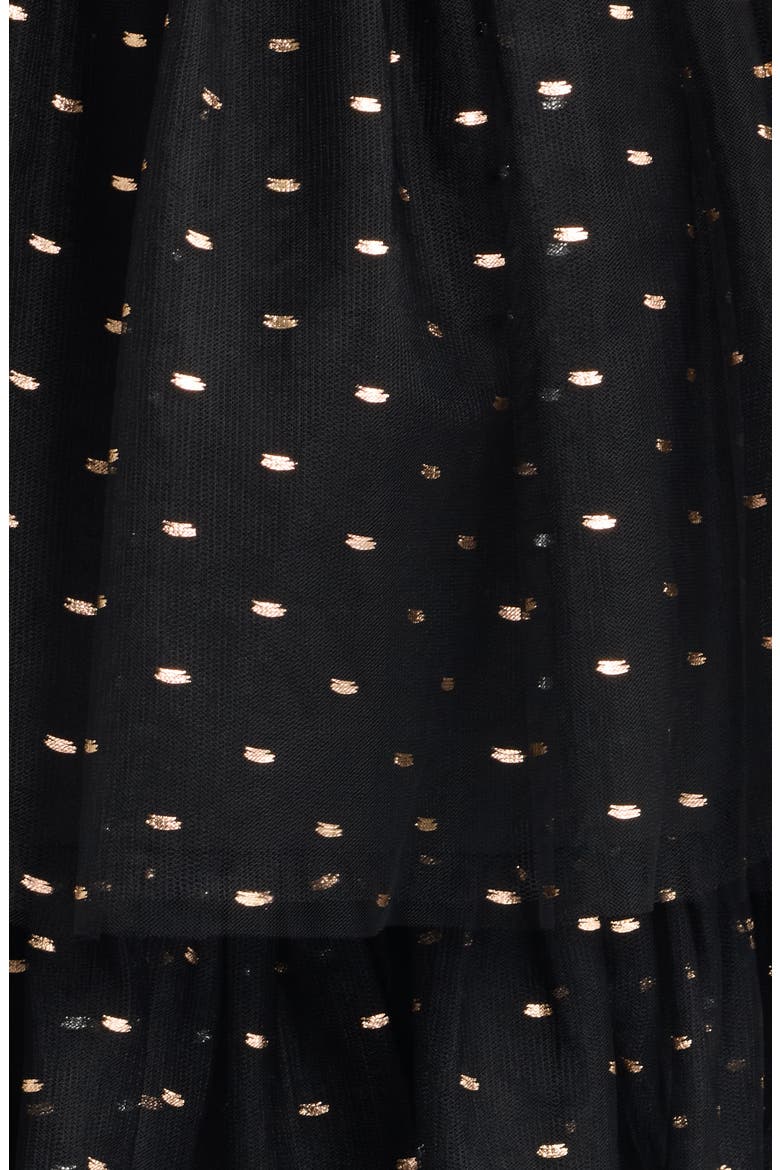 Sleeveless Foil Tiered Midi Dress, Alternate, color, BLACK/GOLD/SILVER