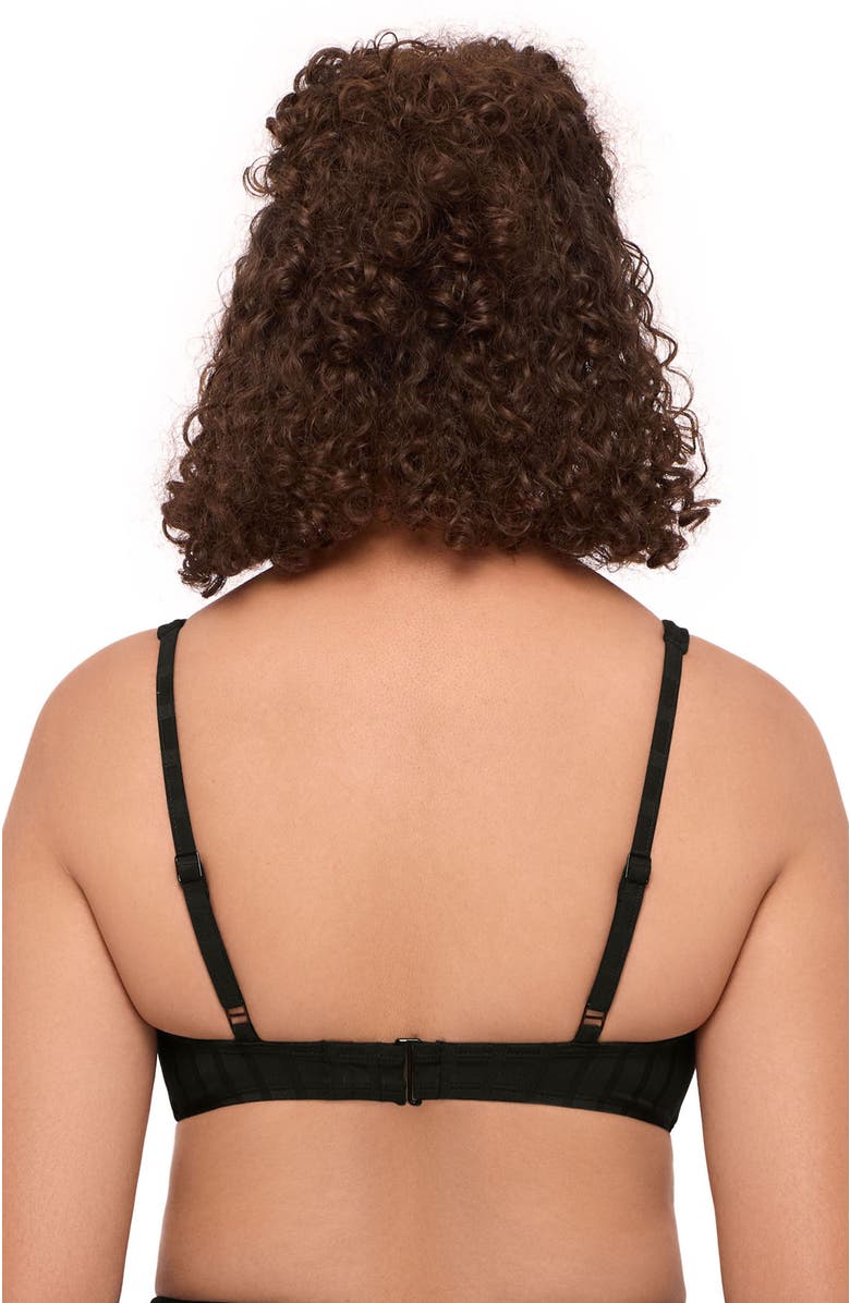 S3 Apparel Supportive and Sculpting Wide Ribbed Tall Underwire Bikini Swimsuit Top, Alternate, color, Onyx Black Wide Rib