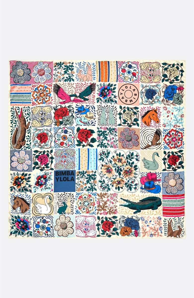 Bimba y Lola Mosaic Scarf, Main, color, Ivory