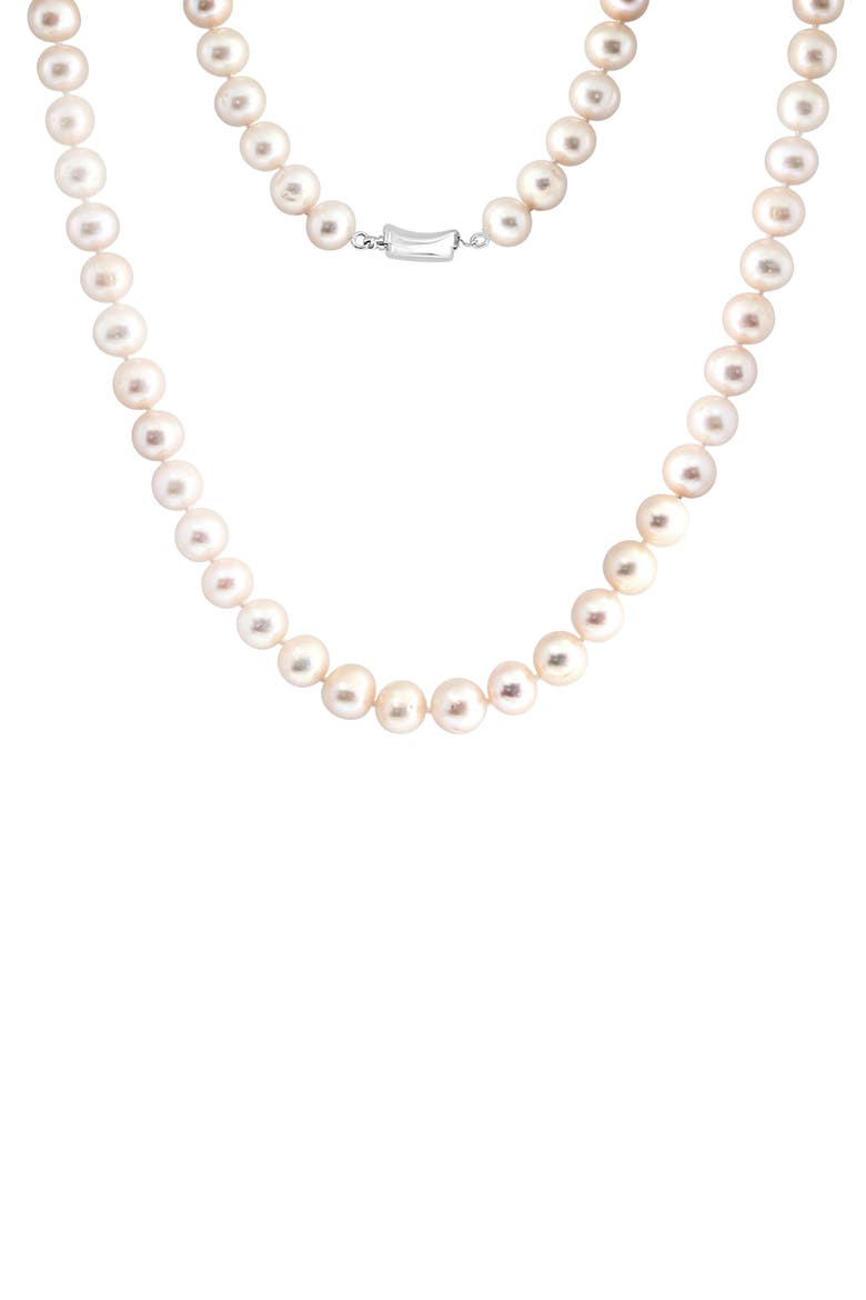 Sterling Silver Freshwater Pearl Necklace, Alternate, color, WHITE