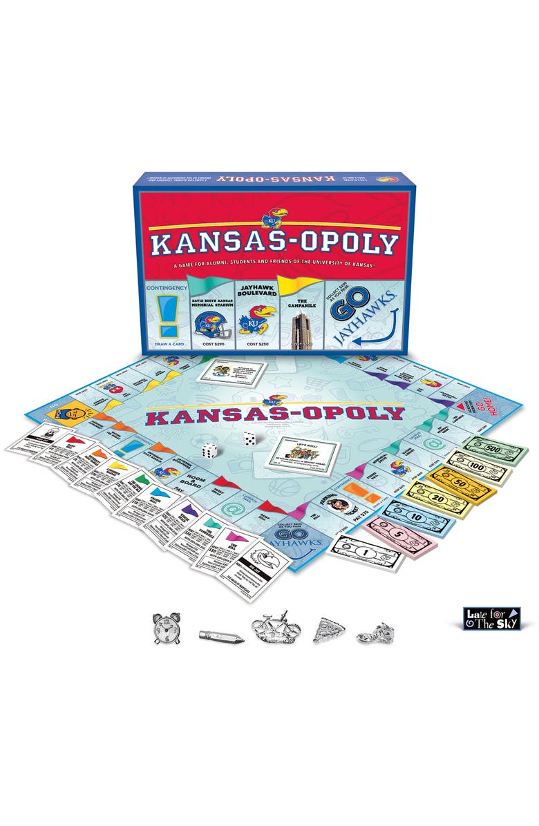 Late for the Sky University Of Kansas Kansasopoly Monopoly Board Game, Alternate, color,