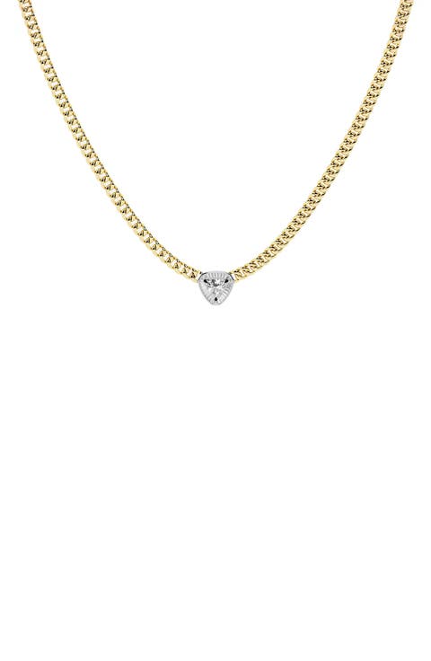 Trillion Cut Lab Grown Diamond Pendant Necklace