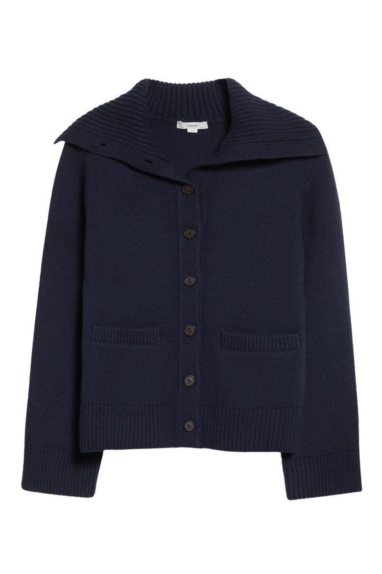 Double Face Wool Blend Turtleneck Cardigan, Alternate, color, TWILIGHT NAVY