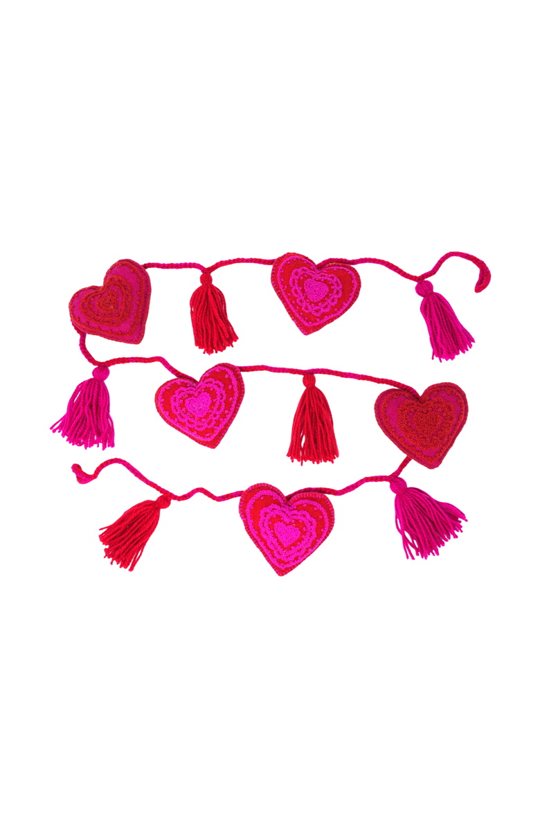 Melange Collection Pink Valentine Heart Garland, Main, color, Pink