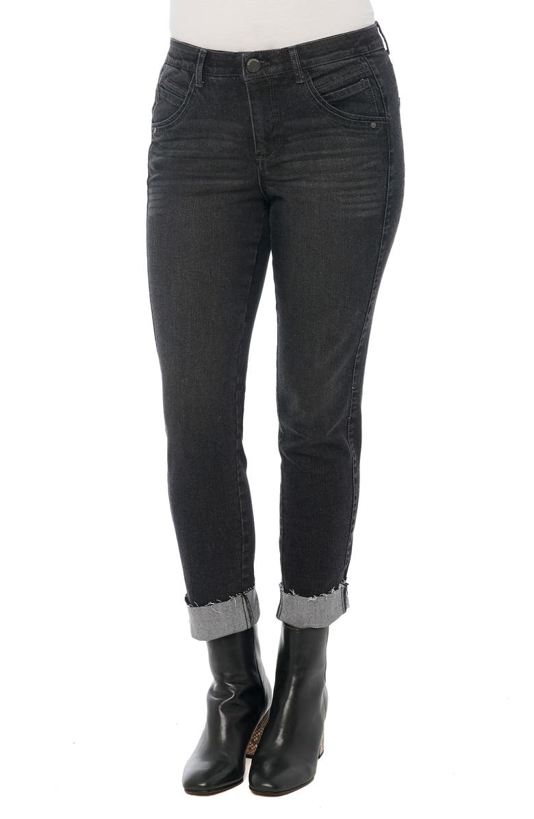 Wit & Wisdom 'Ab'Solution High Waist Slim Fit Raw Hem Roll Cuff Jeans, Main, color,