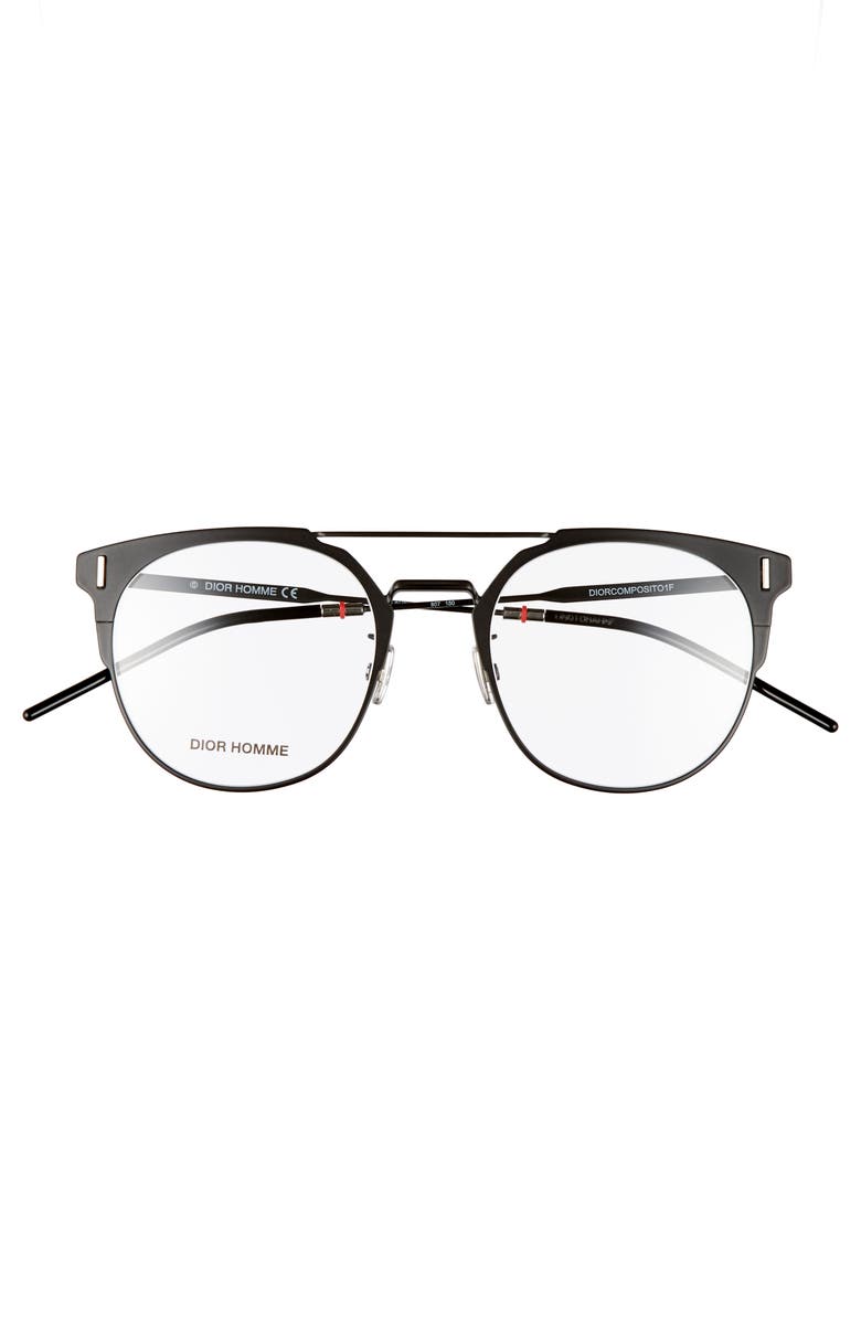 DIOR 51mm Round Optical Glasses, Alternate, color, 