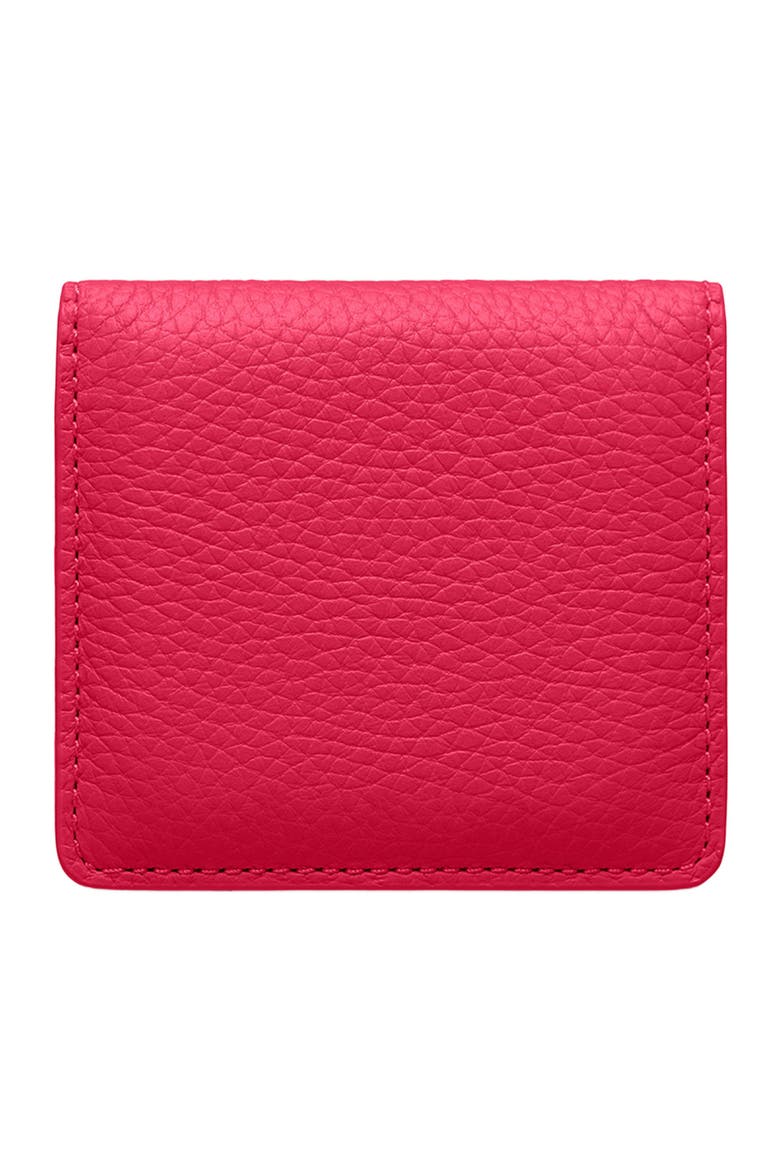 Leather Compact Mirror, Alternate, color, Fuchsia Lavender