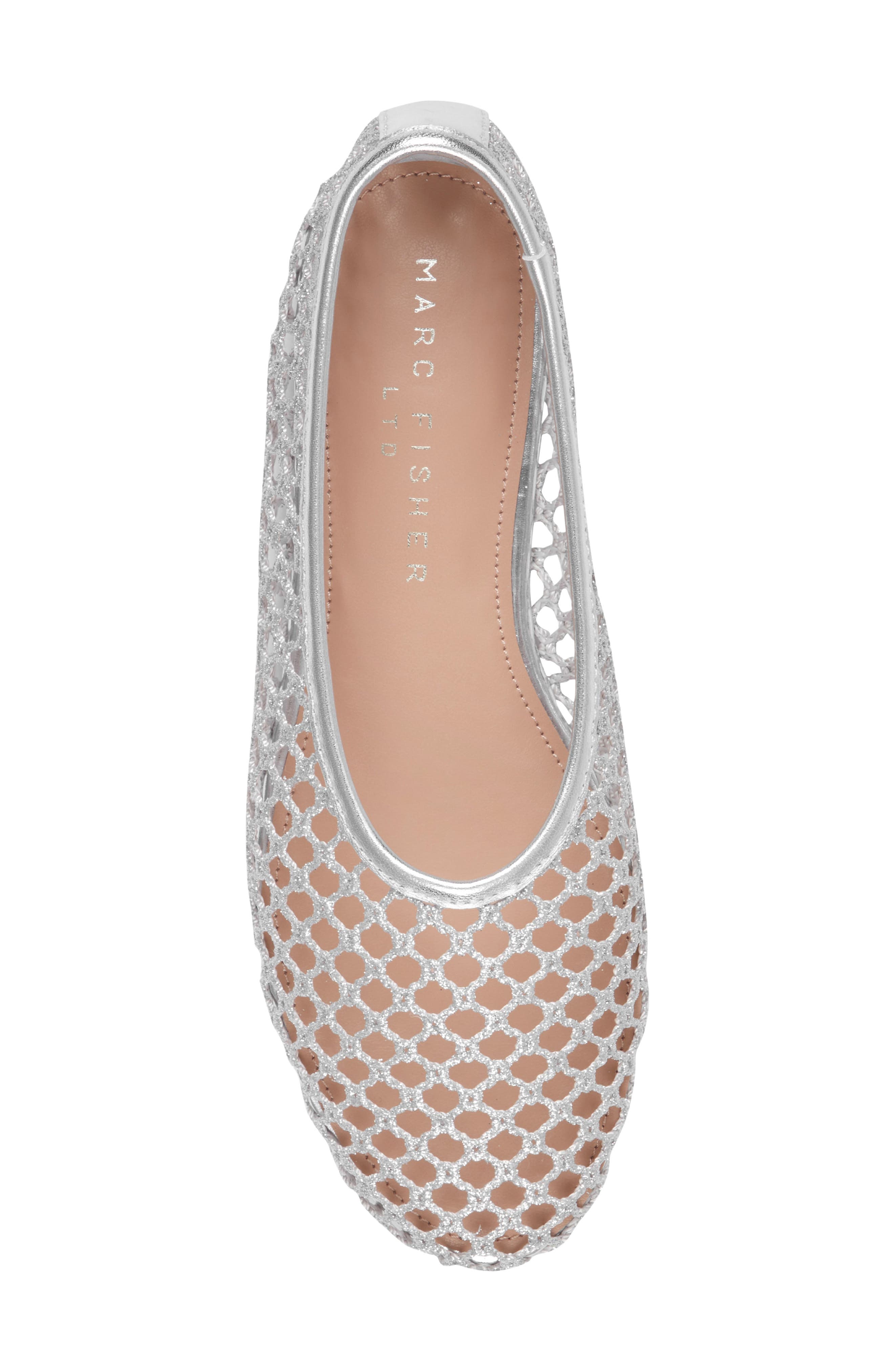Jazlyn Pointed Toe Flat, Alternate, color, SILVER