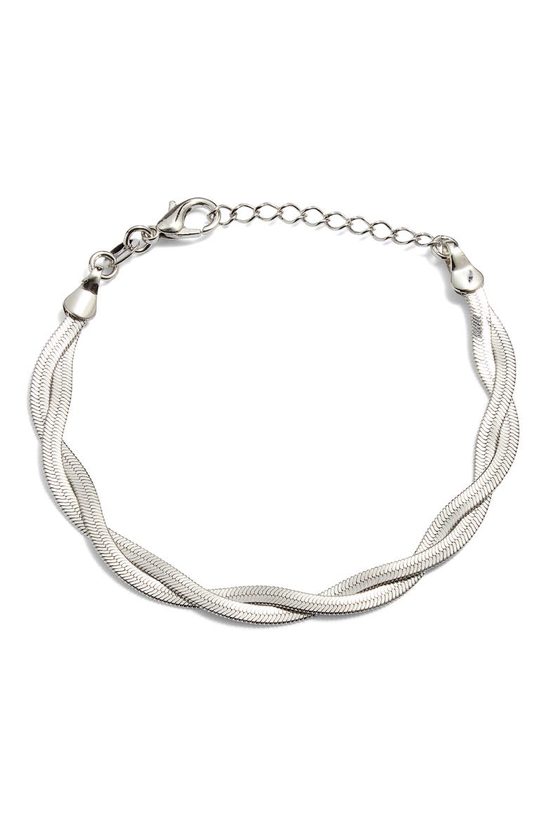 Aureline Braided Bracelet, Main, color, SILVER