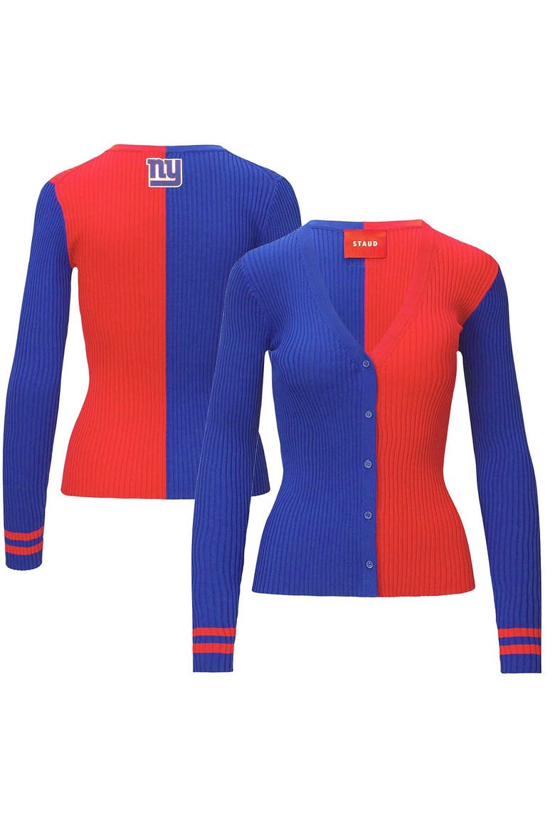 Women's STAUD Royal/Red New York Giants Cargo Sweater, Alternate, color, Royal