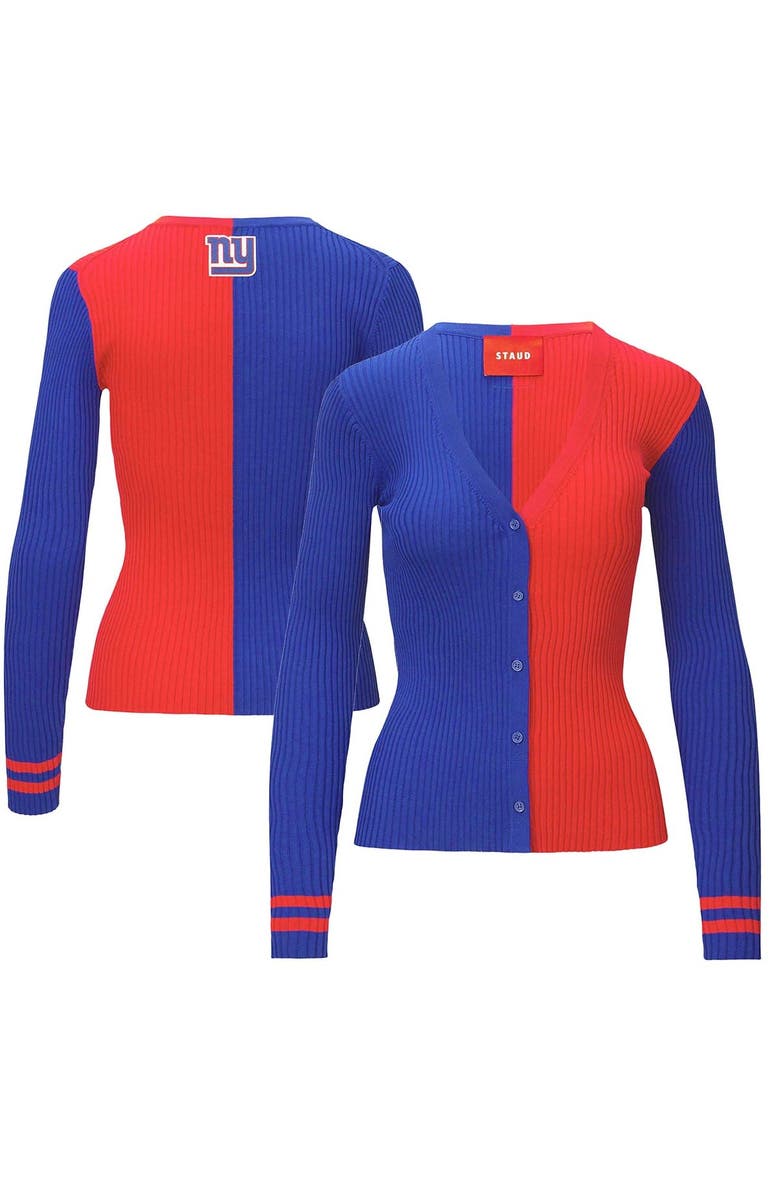 STAUD Women's STAUD Royal/Red New York Giants Cargo Sweater, Alternate, color, Royal