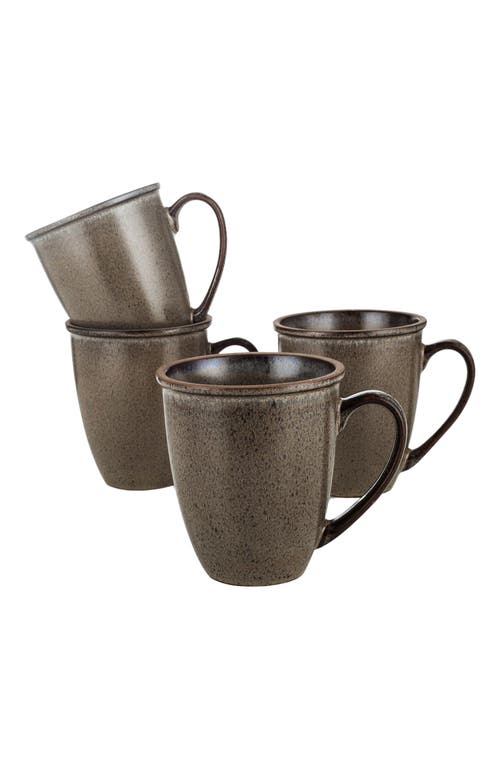 Stone Lain Tina Stoneware 4-piece Mug Set In Brown