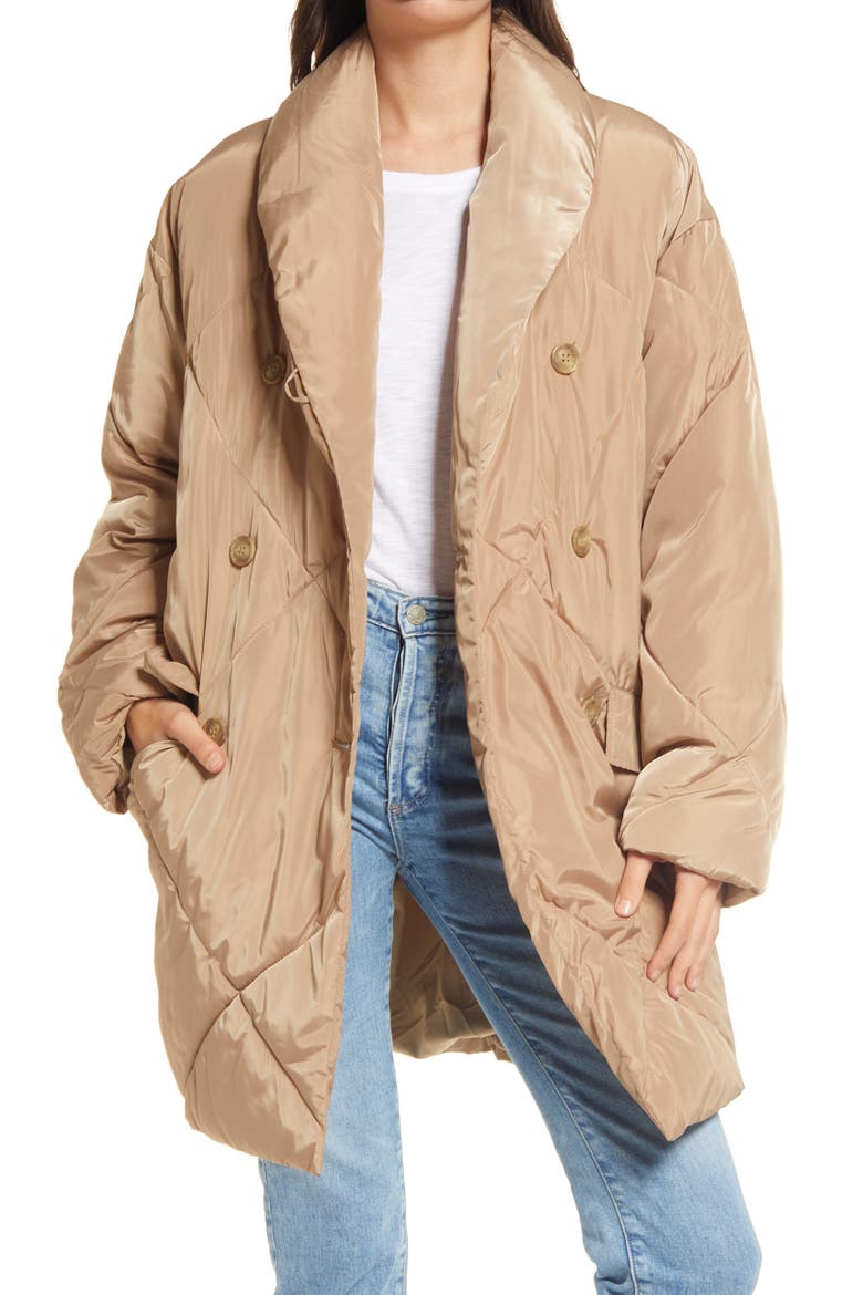 Ella Puffer Coat, Main, color, SAND STONE
