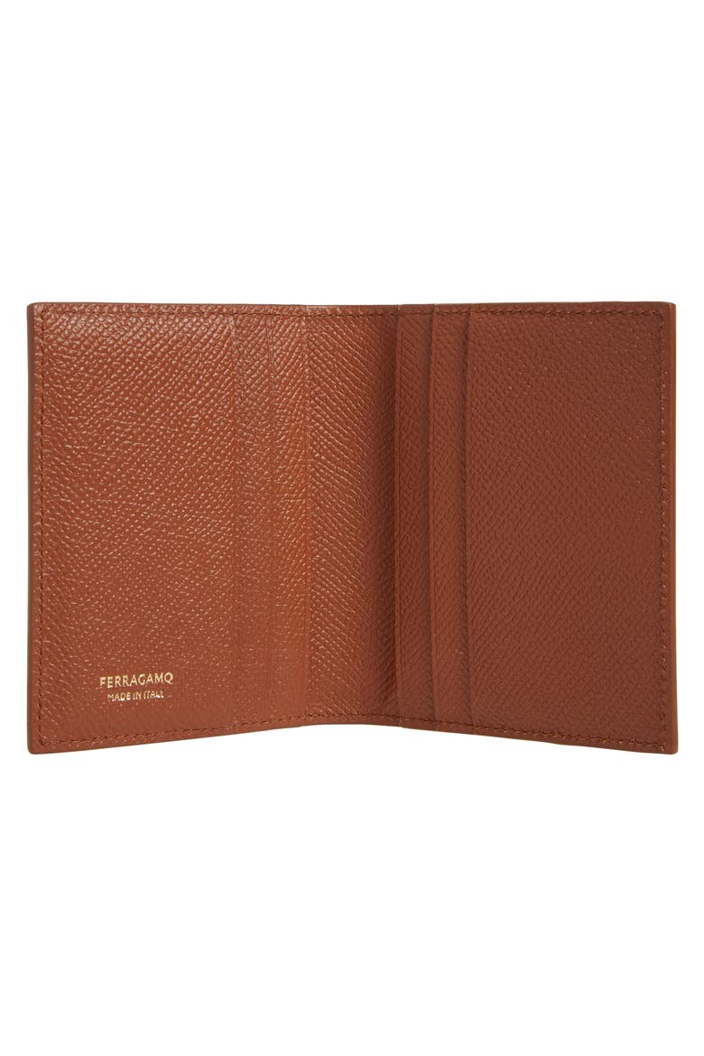 Double Gancio Tall Leather Wallet, Alternate, color, NEW COGNAC