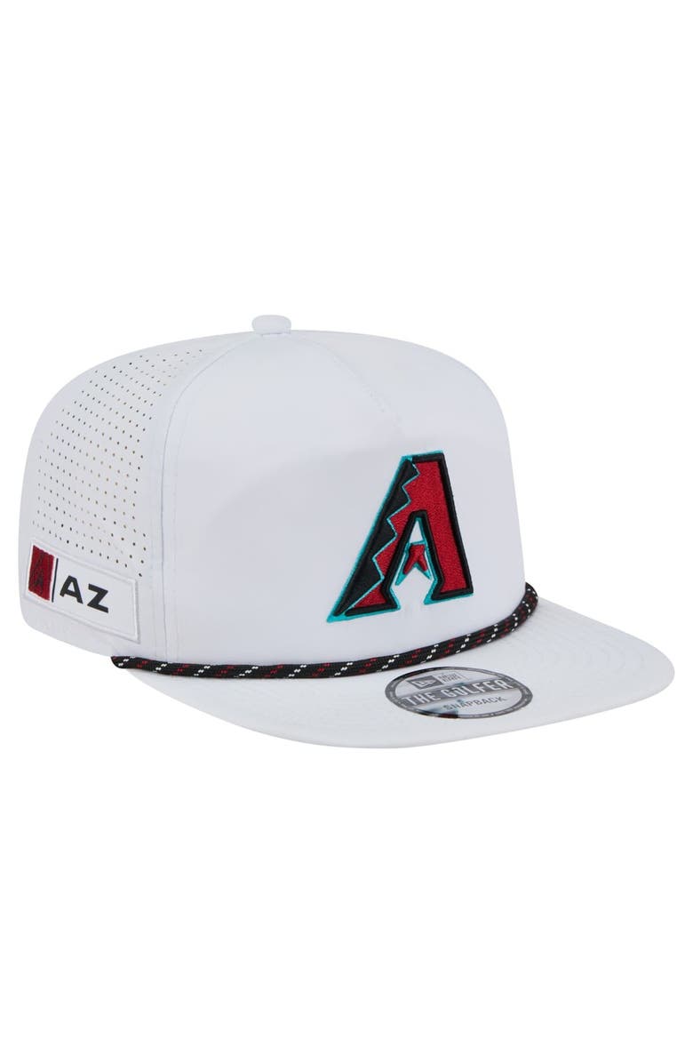 New Era Men's New Era White Arizona Diamondbacks Perforated Golfer Snapback Hat, Main, color, 