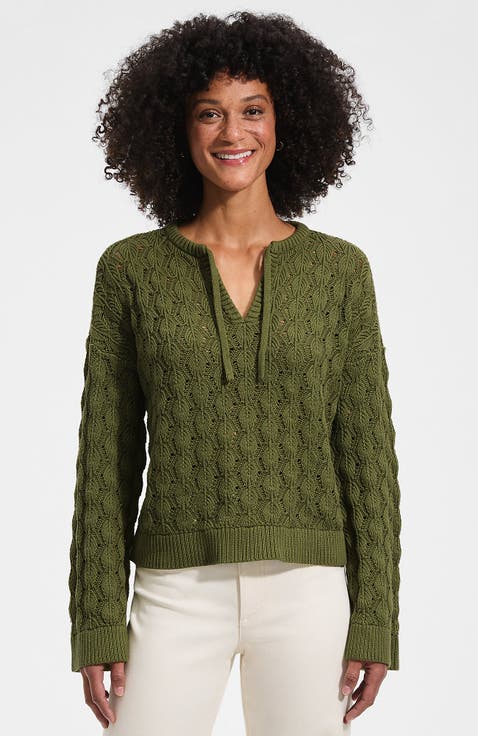 Drifter Tie Notch Neck Sweater