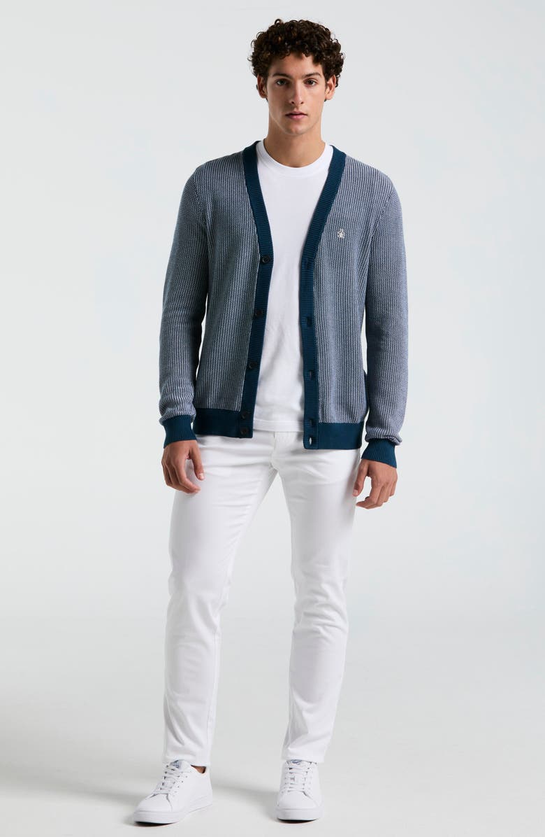 Original Penguin Tuck Stitch Cotton Cardigan, Alternate, color, 
