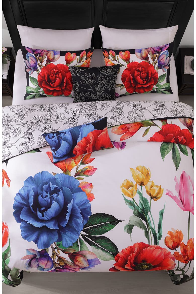 Petal Portrait Comforter Set, Alternate, color, WHITE