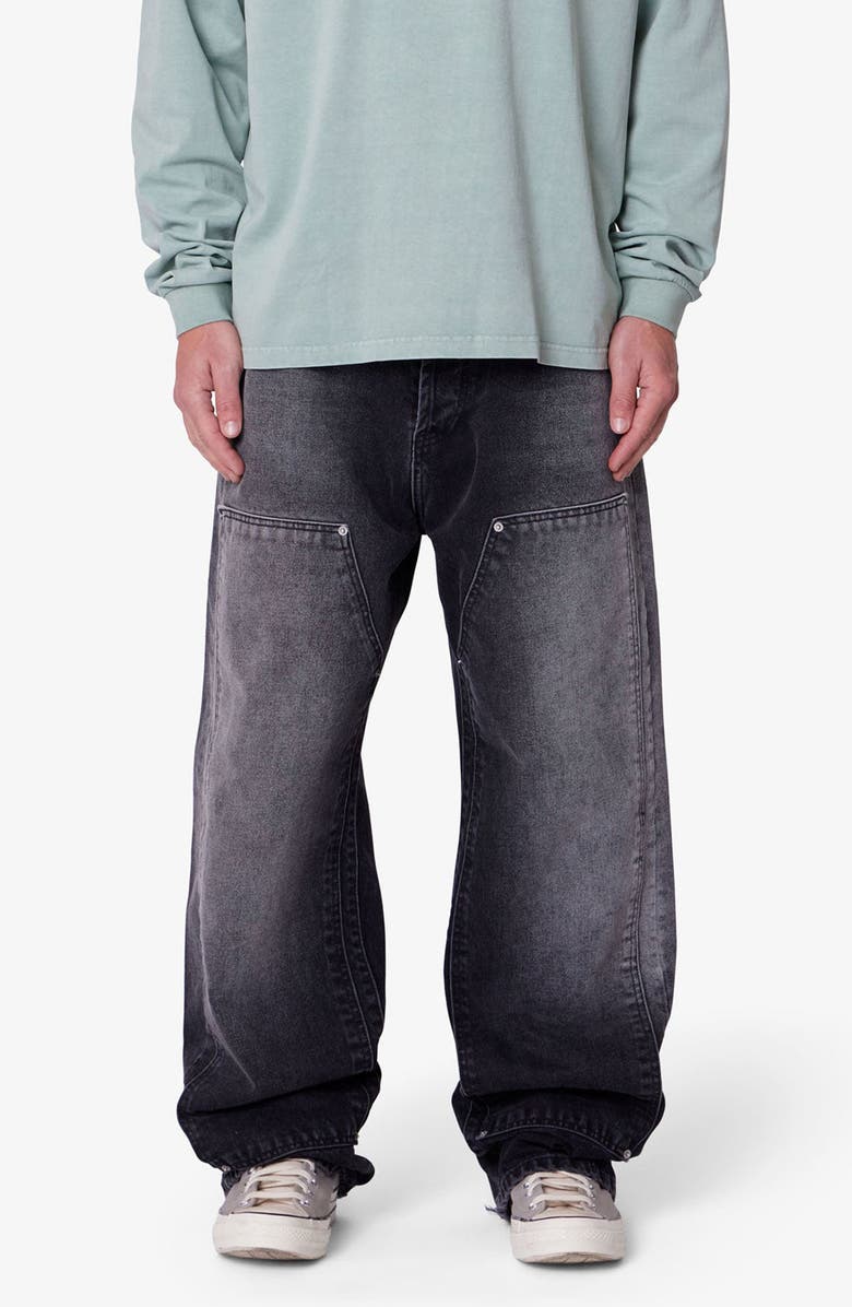 mnml West Double Knee Jeans, Main, color, Black