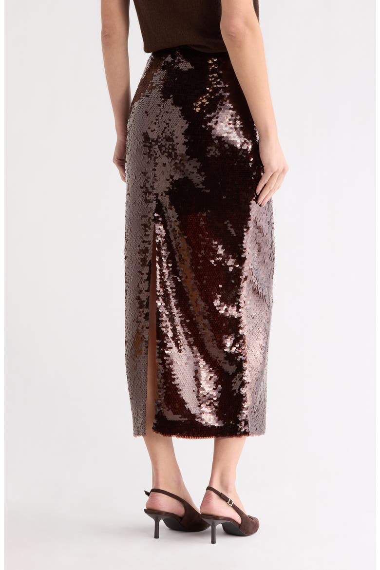 Skylie Sequin Pencil Skirt, Alternate, color, HOT FUDGE