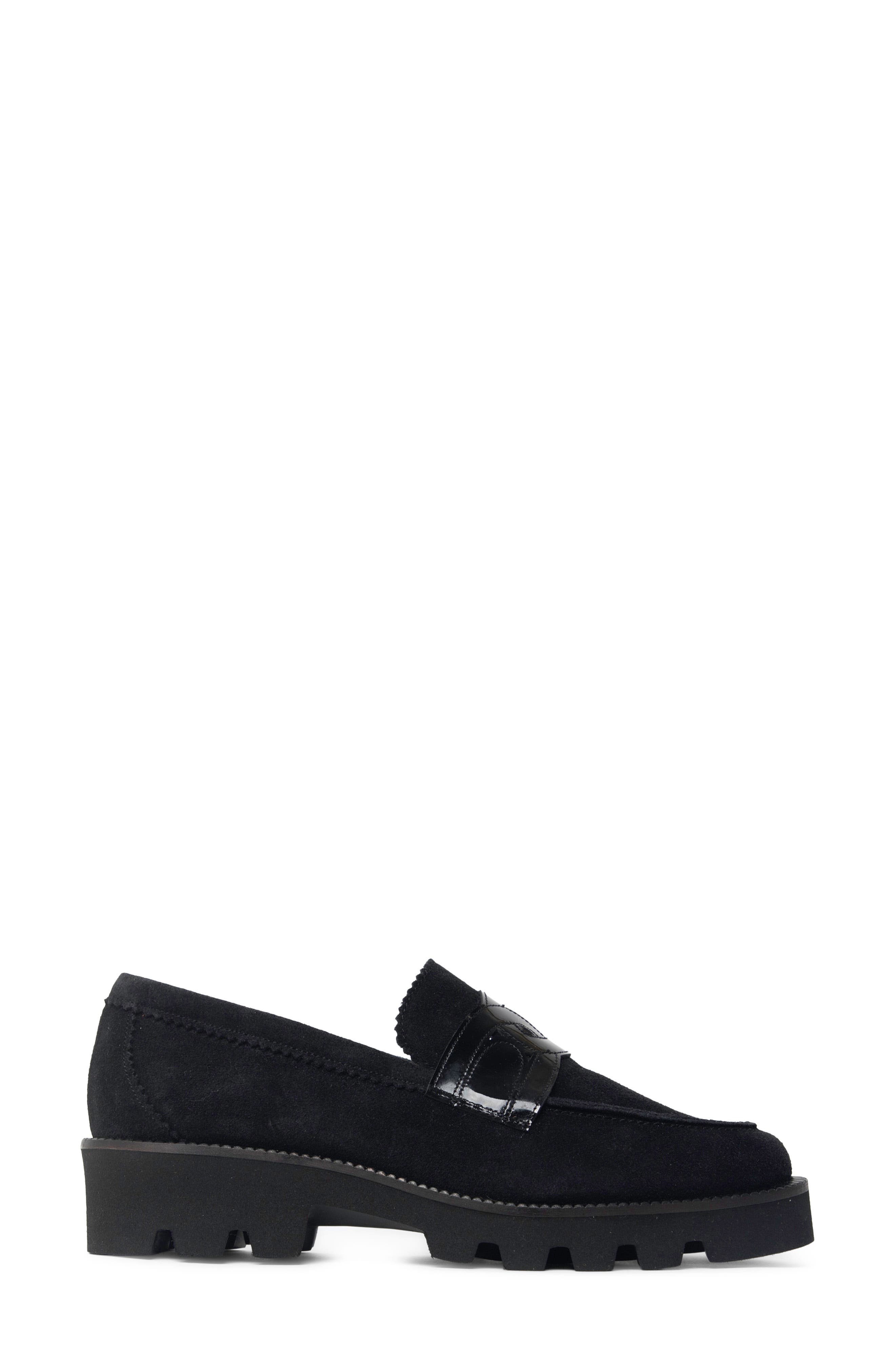 Boca Lug Loafer, Alternate, color, BLACK SUEDE