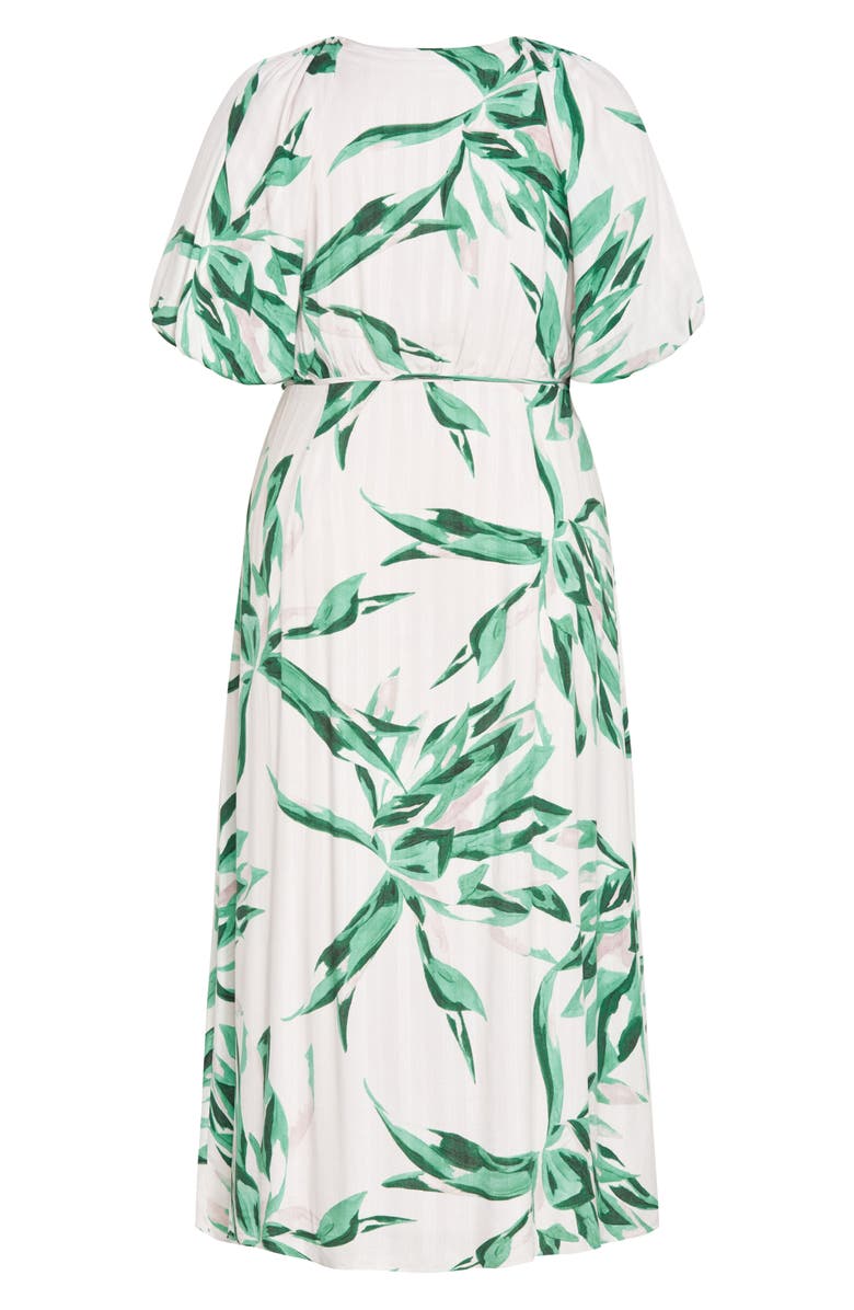 City Chic Leilani Leaf Print Maxi Dress, Alternate, color, 