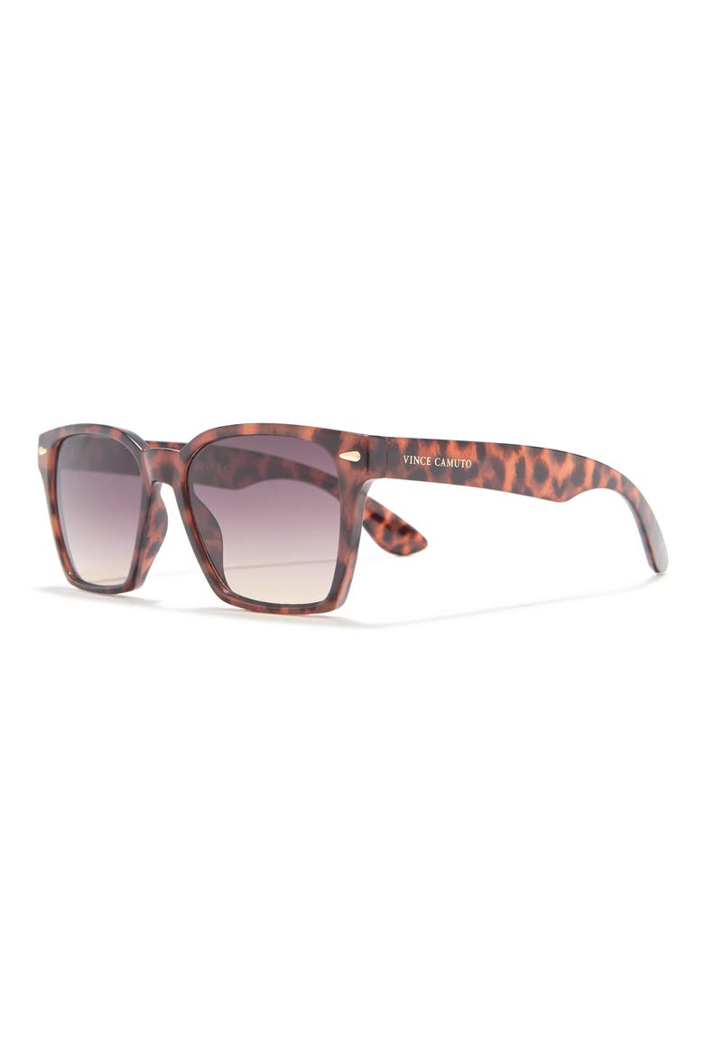 65mm Square Sunglasses, Alternate, color, BROWN ANIMAL