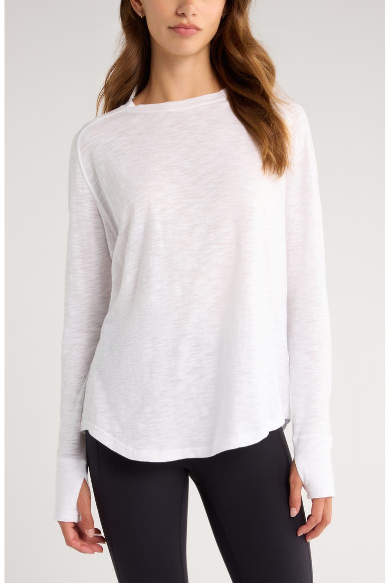 Relaxed Washed 2.0 Long Sleeve Slub Tee, Main, color, WHITE