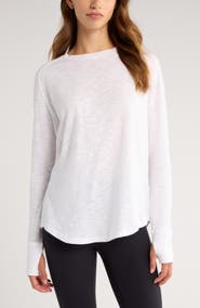 Zella Relaxed Washed 2.0 Long Sleeve Slub Tee