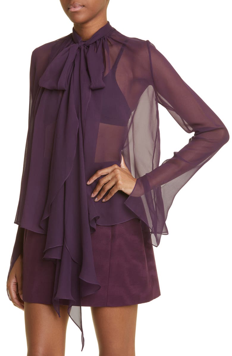 Jason Wu Collection Silk Chiffon Bow Blouse, Alternate, color, 