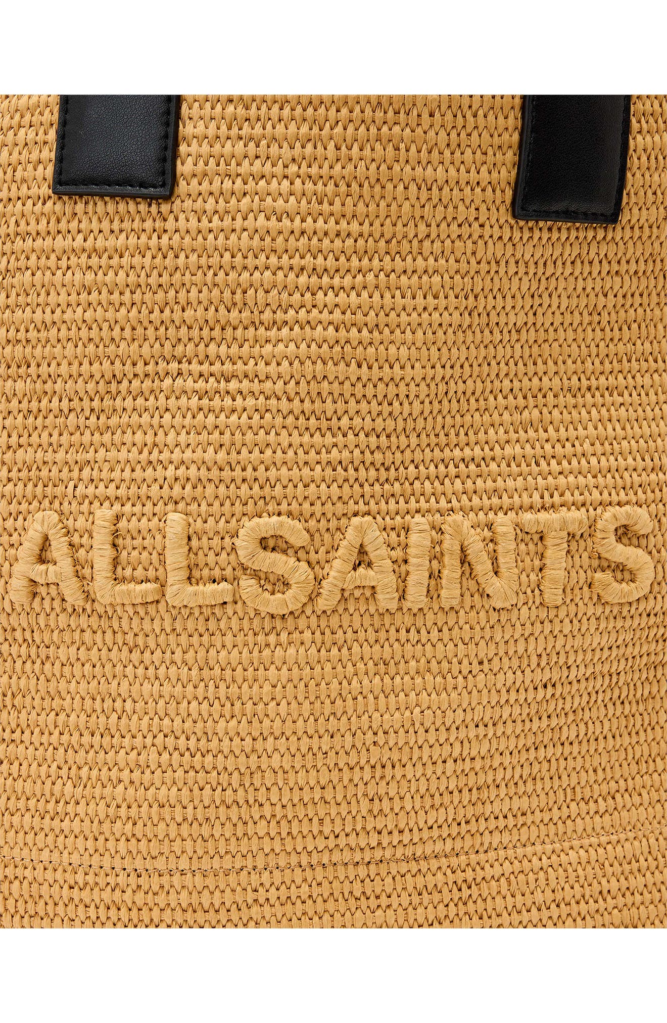 AllSaints Lutece Paper Straw Tote, Alternate, color, Biscuit Brown