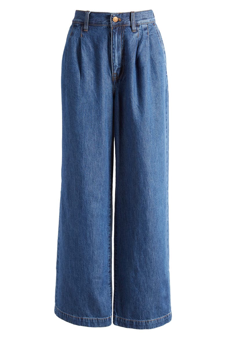 Baggy Pleated Straight Leg Jeans, Alternate, color, FARSON WASH