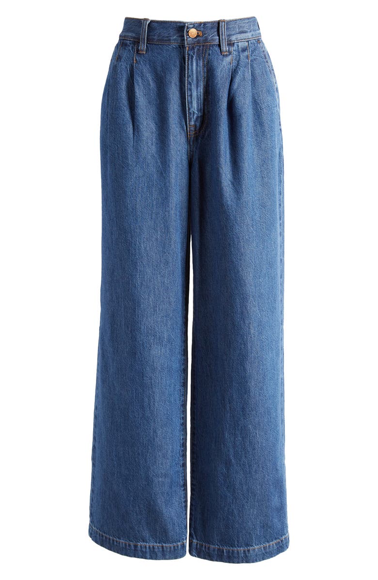 Madewell Baggy Pleated Straight Leg Jeans, Alternate, color, 