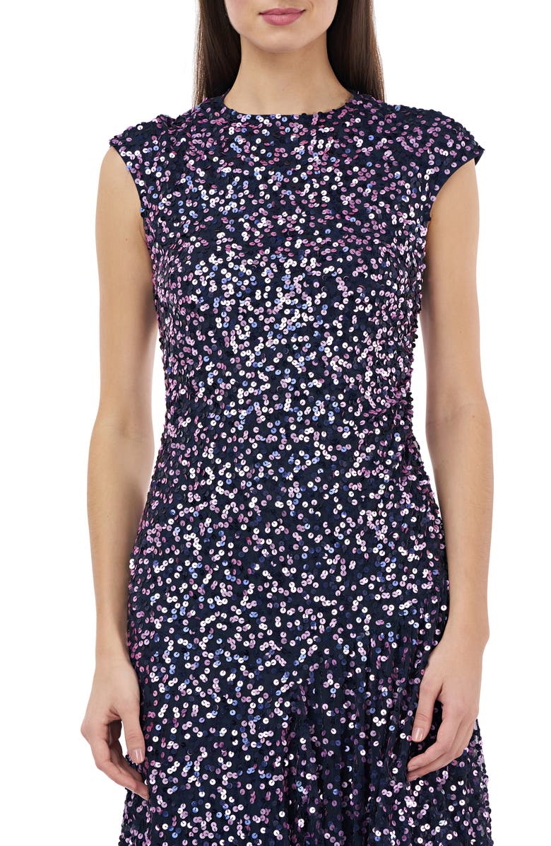 JS Collections Multicolor Sequin Asymmetrical Cocktail Dress, Alternate, color, 