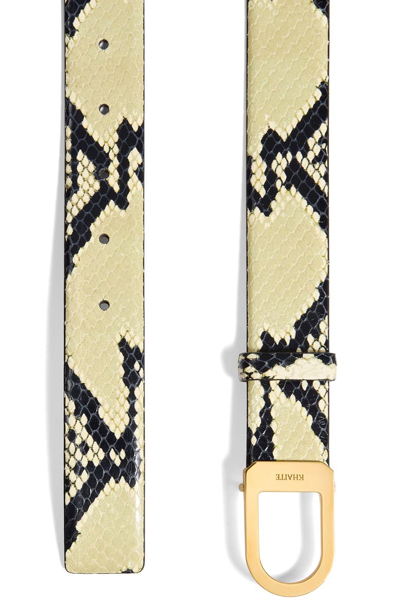 Khaite Saddle Snakeskin Embossed Leather Belt, Alternate, color, Natural