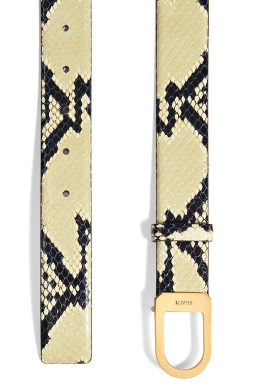 Khaite Saddle Snakeskin Embossed Leather Belt In Neutral