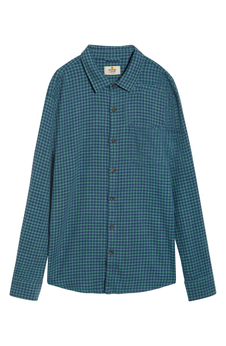 Marine Layer Classic Gingham Stretch Cotton Button-Up Shirt, Alternate, color,