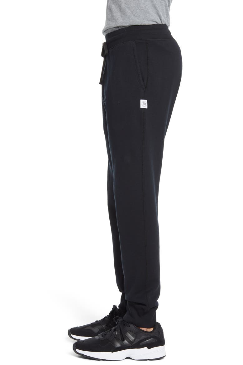 Slim Midweight Terry Sweatpants, Alternate, color, HEATHER BLACK
