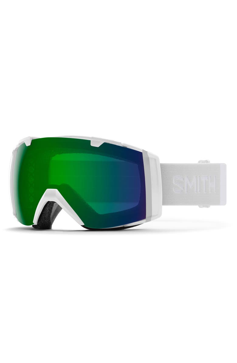 Smith Sport I/O 182mm Snow Goggles, Main, color, White Vapor / Chromapop Green