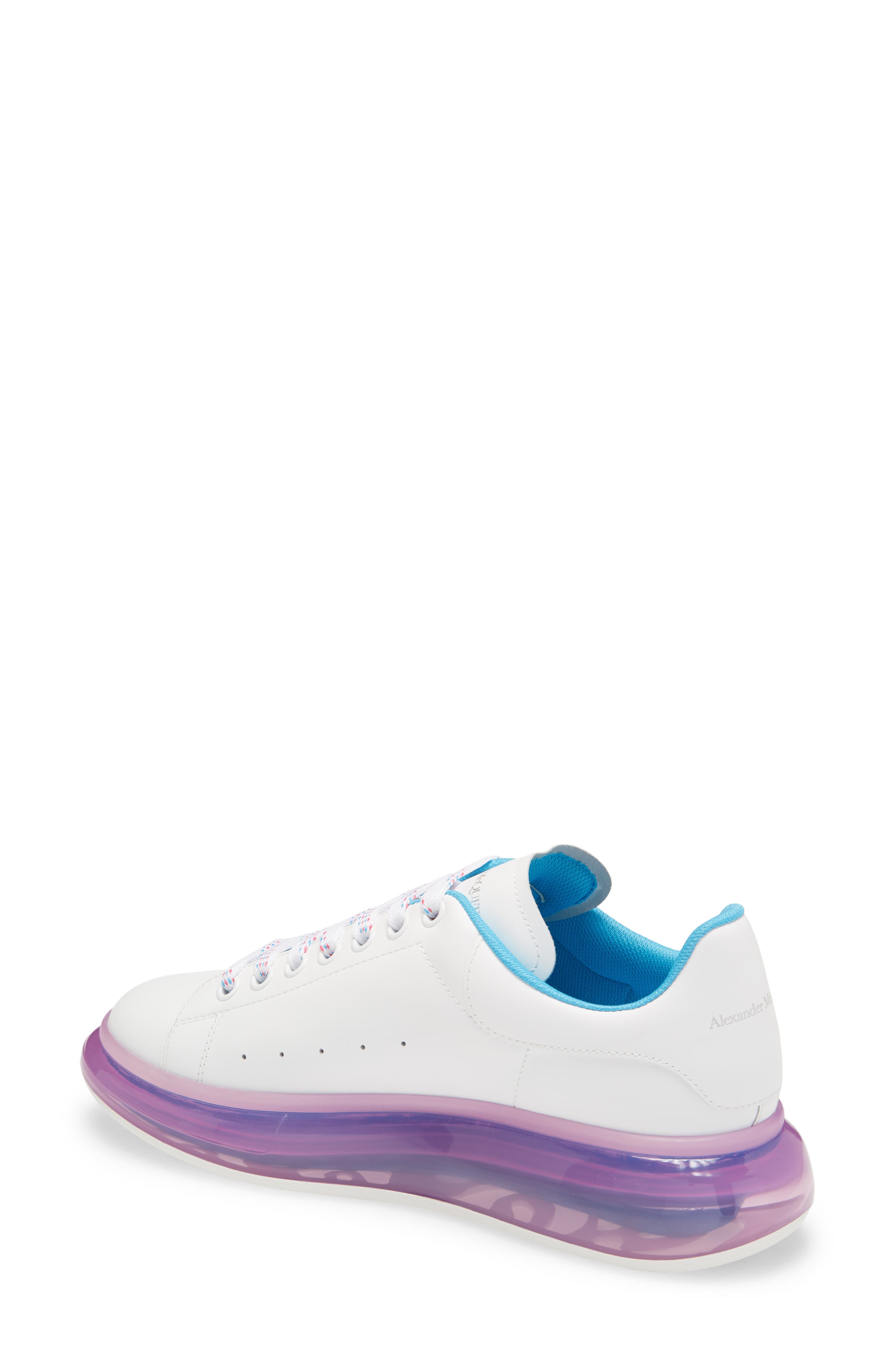 Oversized Clear Sole Sneaker, Alternate, color, WHITE/ BLUE/ PINK