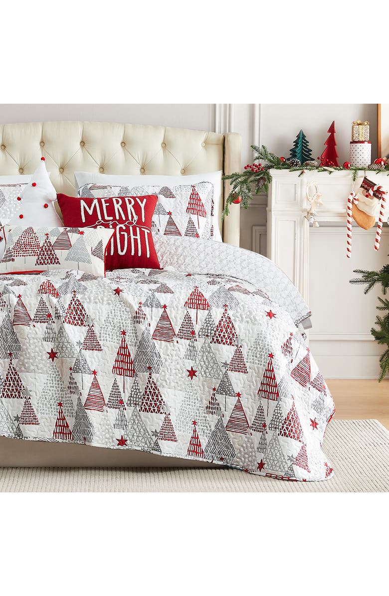 SOUTHSHORE FINE LINENS Merry and Bright Oversize Holiday Quilt Set, Alternate, color, Merry And Bright