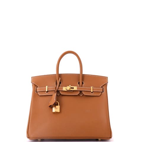 Birkin Handbag Brown Epsom with Gold Hardware 25