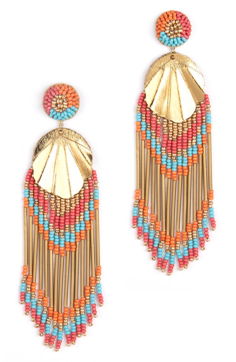Deepa Gurnani Kienna Beaded Chandelier Earrings, Main, color,