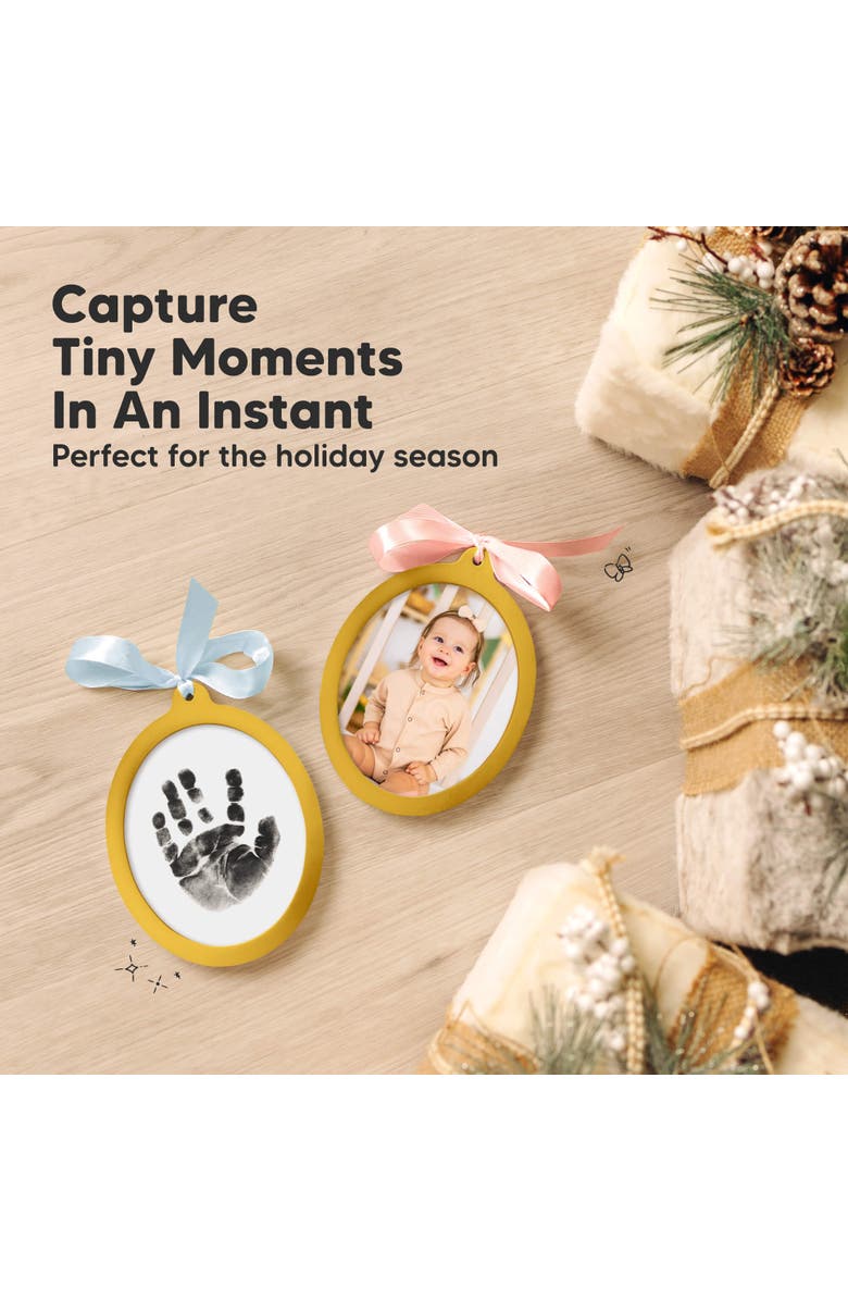 KeaBabies Bitsy Inkless Baby Print and Photo Ornaments, Alternate, color, Oval/Gold