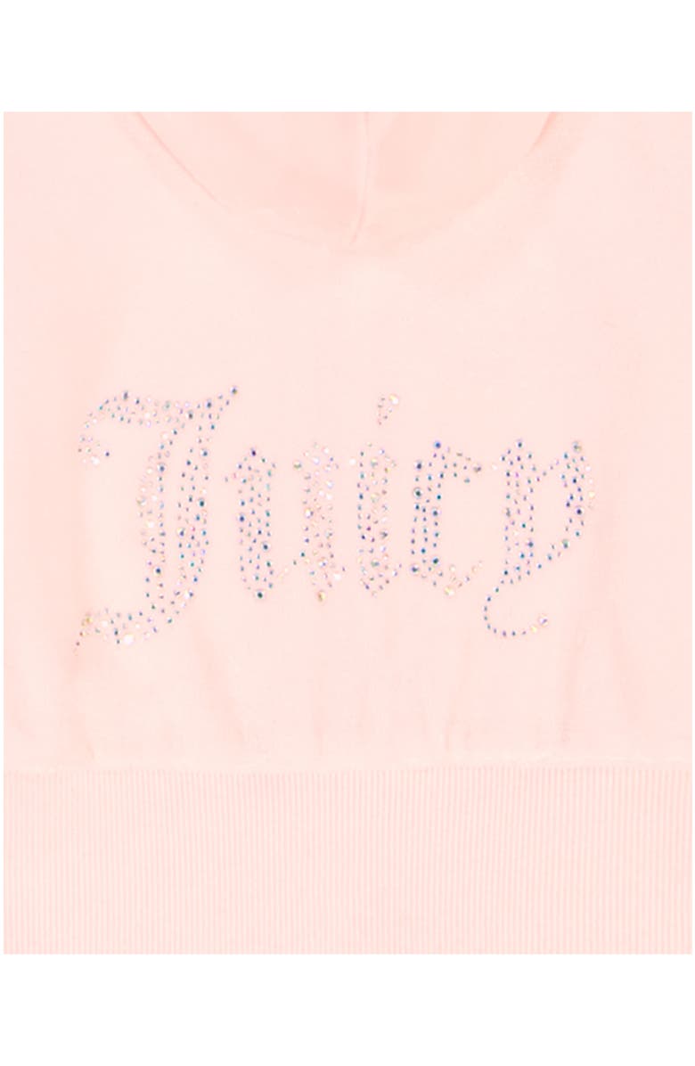 Juicy Couture Embellished Velour Hoodie & Ruffled Skirt Set, Alternate, color, Pink