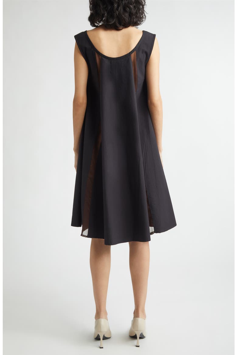 Lamp Shade Organic Cotton Trapeze Dress, Alternate, color, BLACK