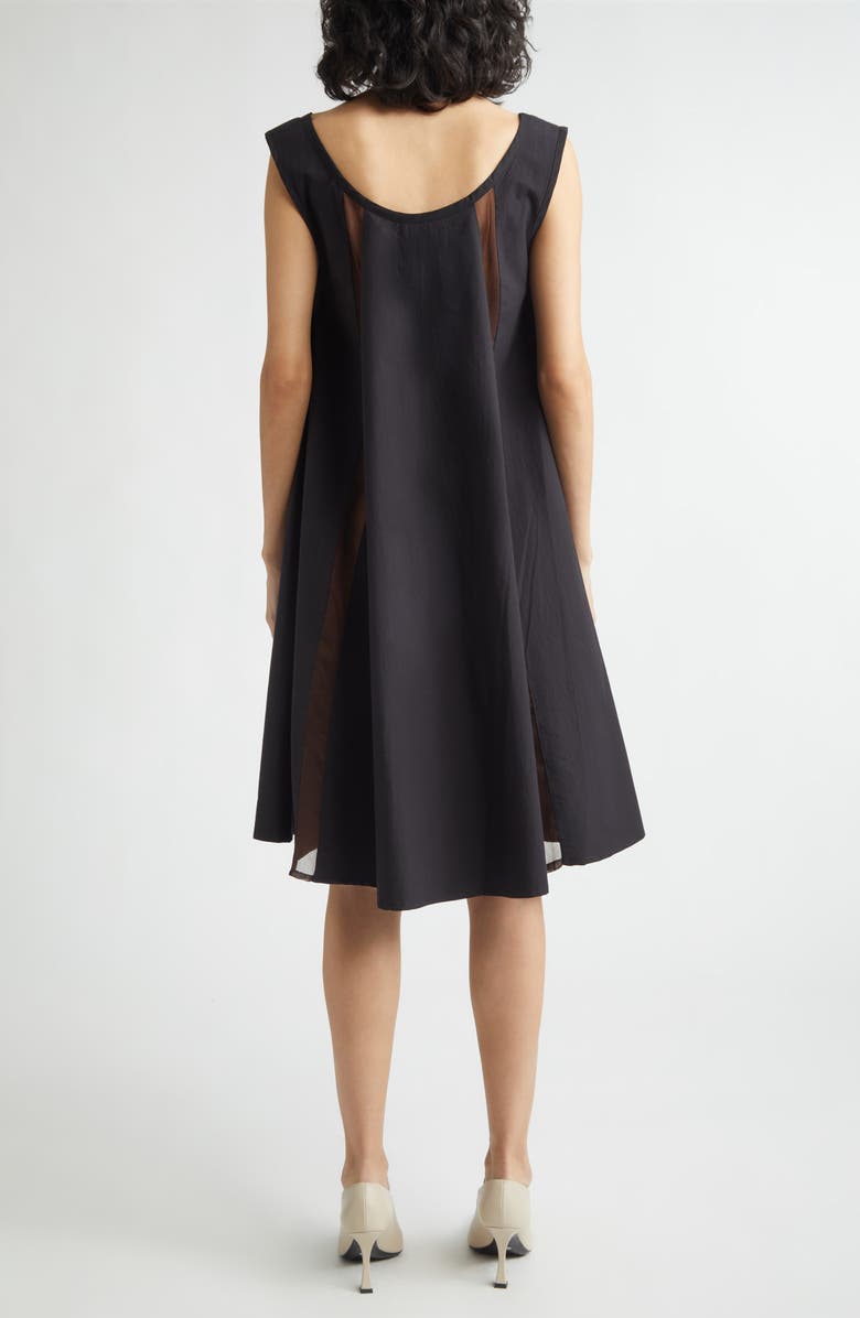 KÚR Lamp Shade Organic Cotton Trapeze Dress, Alternate, color, Black